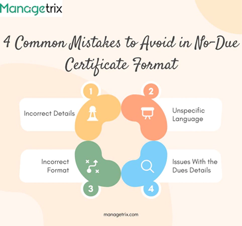 4 mistakes in No due Certificate Format