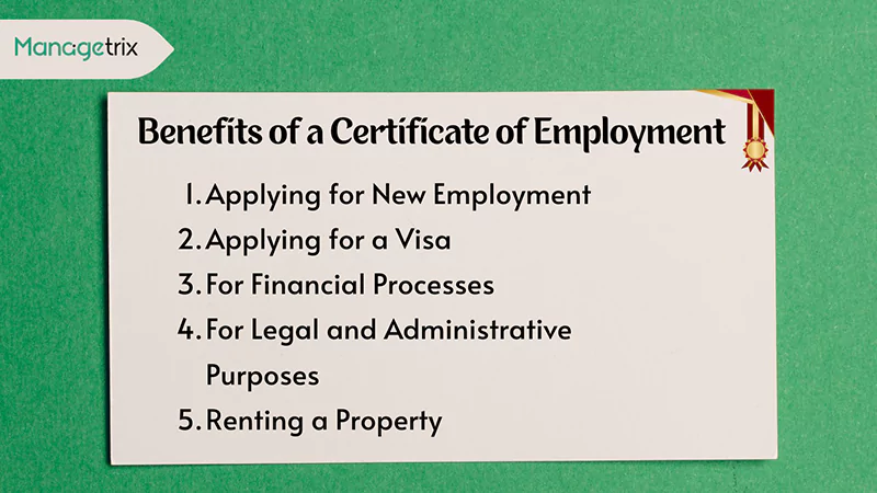 Benefits of a Certificate of Employment