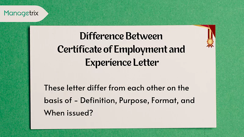 Difference Between Certificate of Employment and Experience Letter