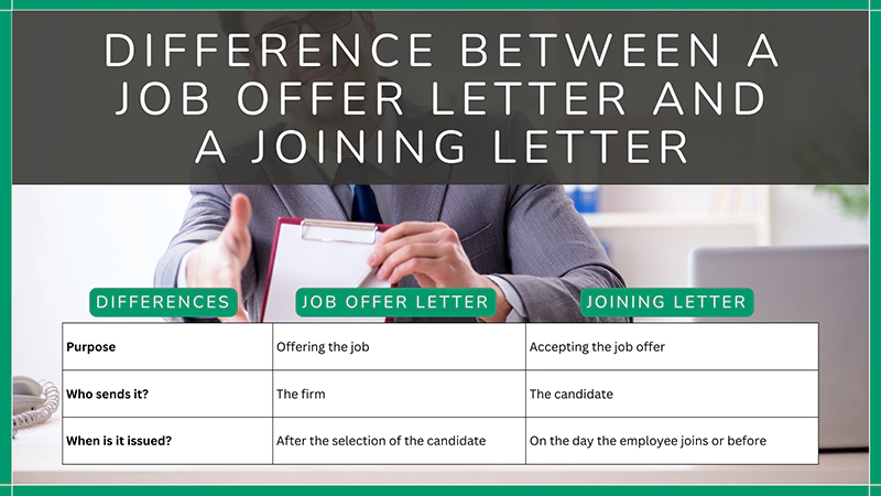 Difference Between a Job Offer Letter and a Joining Letter