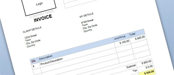 Word invoice template