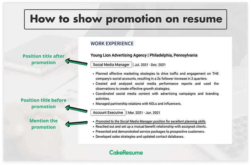 How to show promotion on resumee