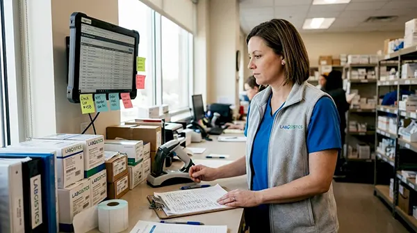 Healthcare staff operating the software to manage medical supplies, and providing HME/DME for further delivery procedures.