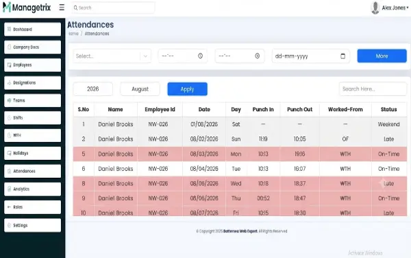 Smart Attendance & Time Tracking with Managetrix